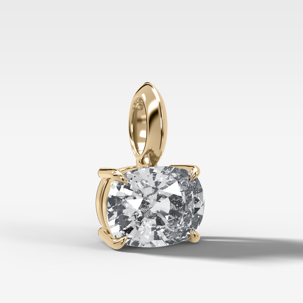 Classic East West Elongated Cushion Attachable Diamond Pendant