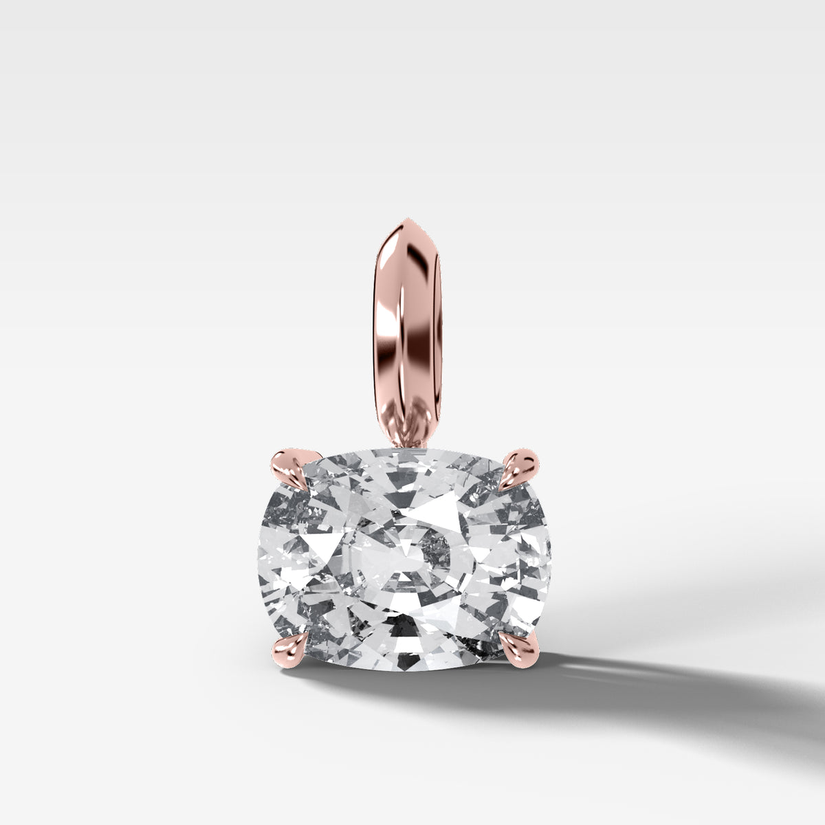 Classic East West Elongated Cushion Attachable Diamond Pendant