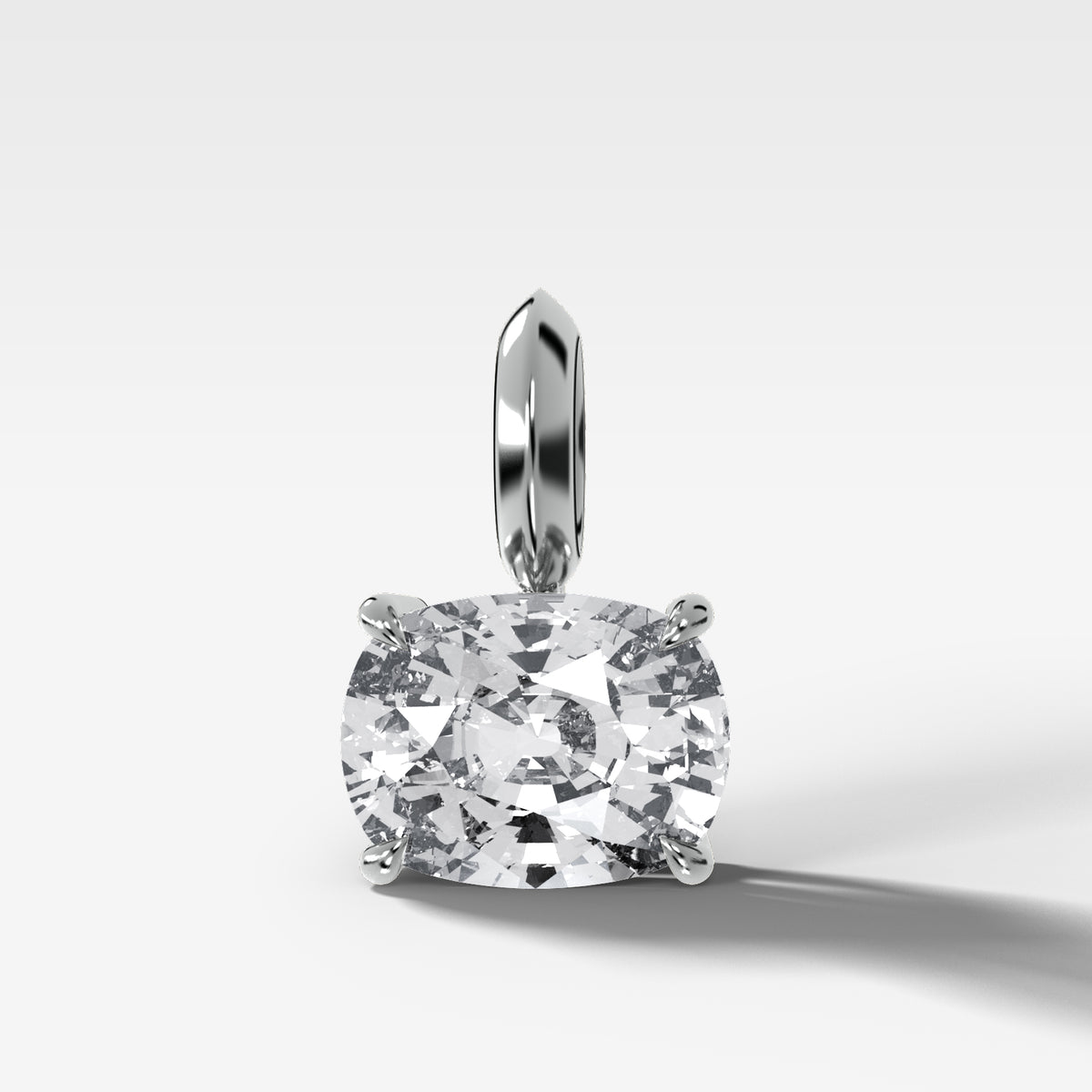 Classic East West Elongated Cushion Attachable Diamond Pendant