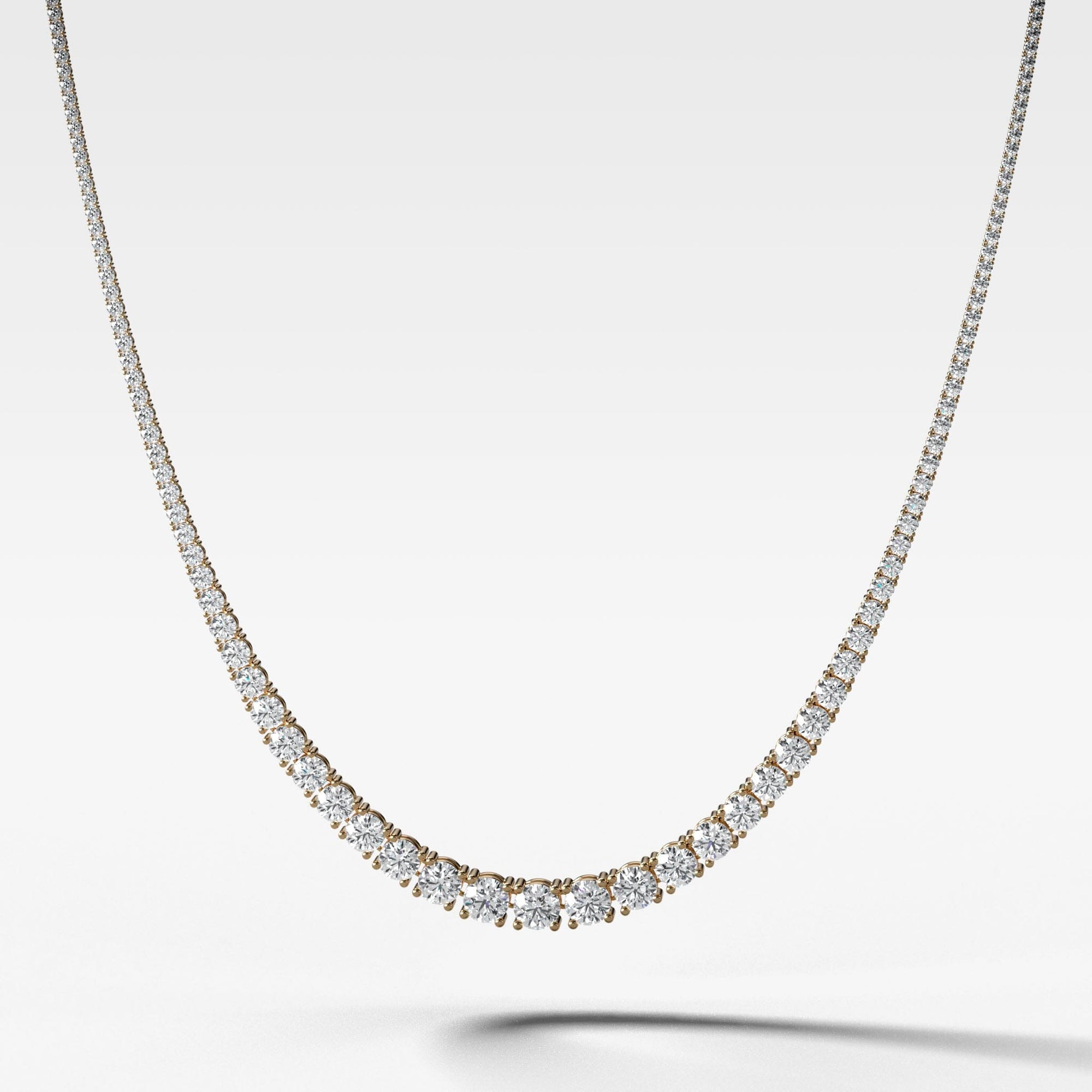 Graduated Tennis Necklace (20.00ctw) Necklace Good Stone Inc White Gold 14k Natural
