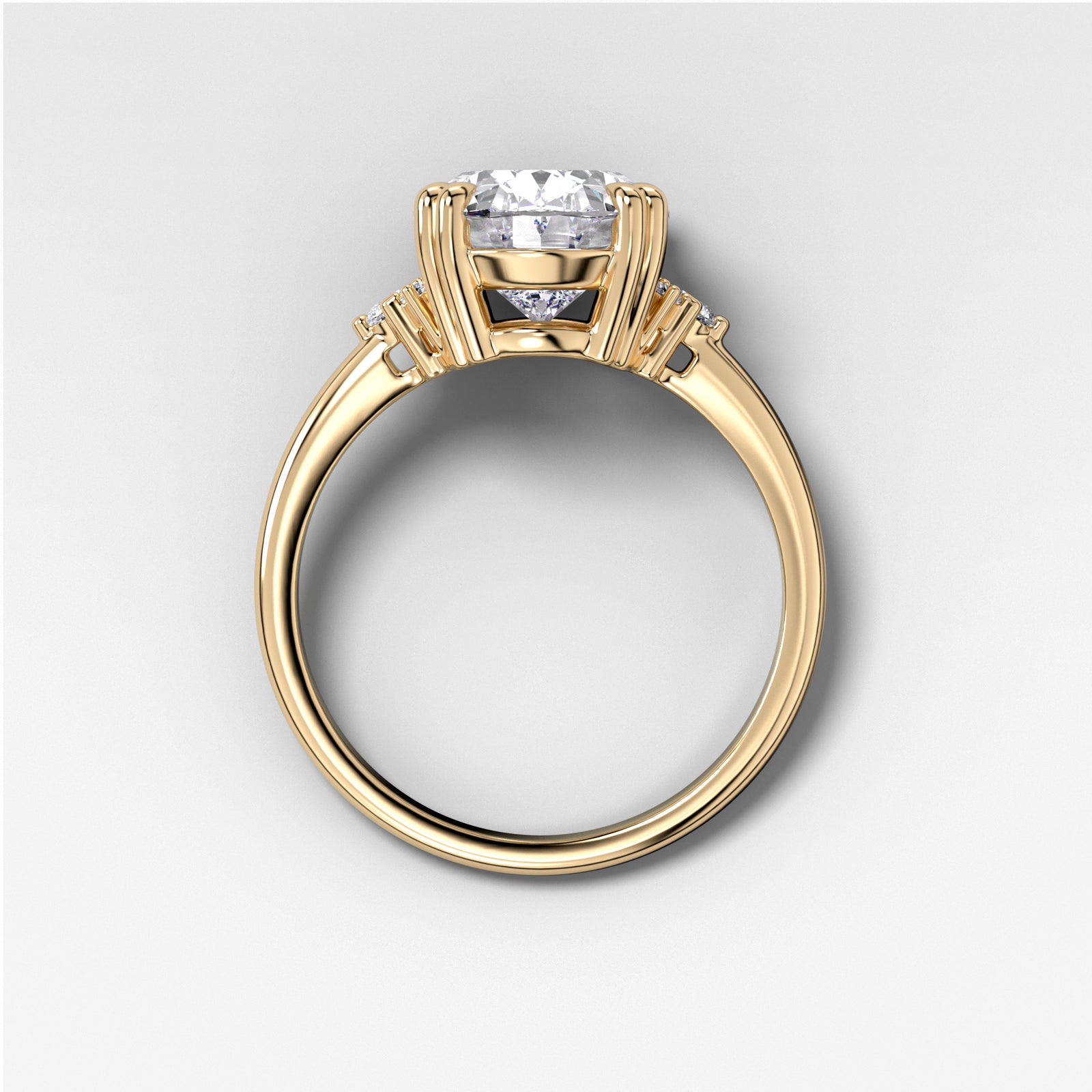Signature Cluster Engagement Ring With Oval Cut by Good Stone in Yellow Gold