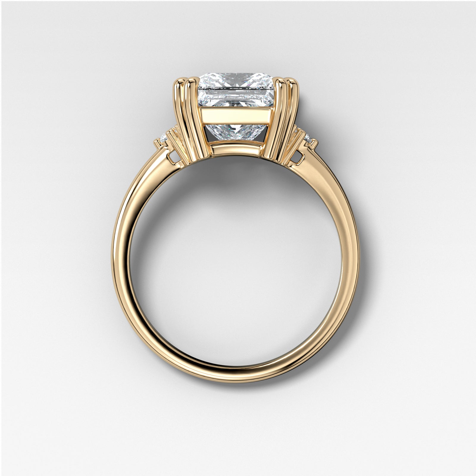 Signature Cluster Engagement Ring With Princess Cut by Good Stone in Yellow Gold