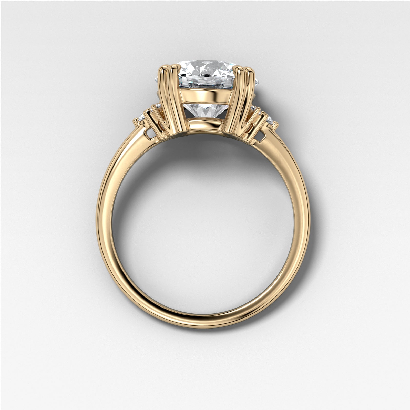 Signature Cluster Engagement Ring With Round Cut by Good Stone in Yellow Gold