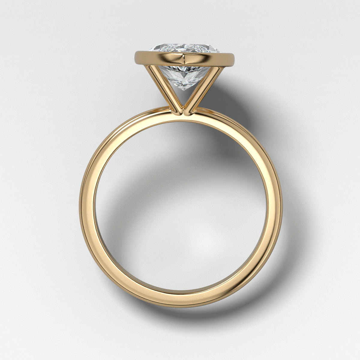 Penumbra Bezel Set Engagement Ring With Marquise Cut