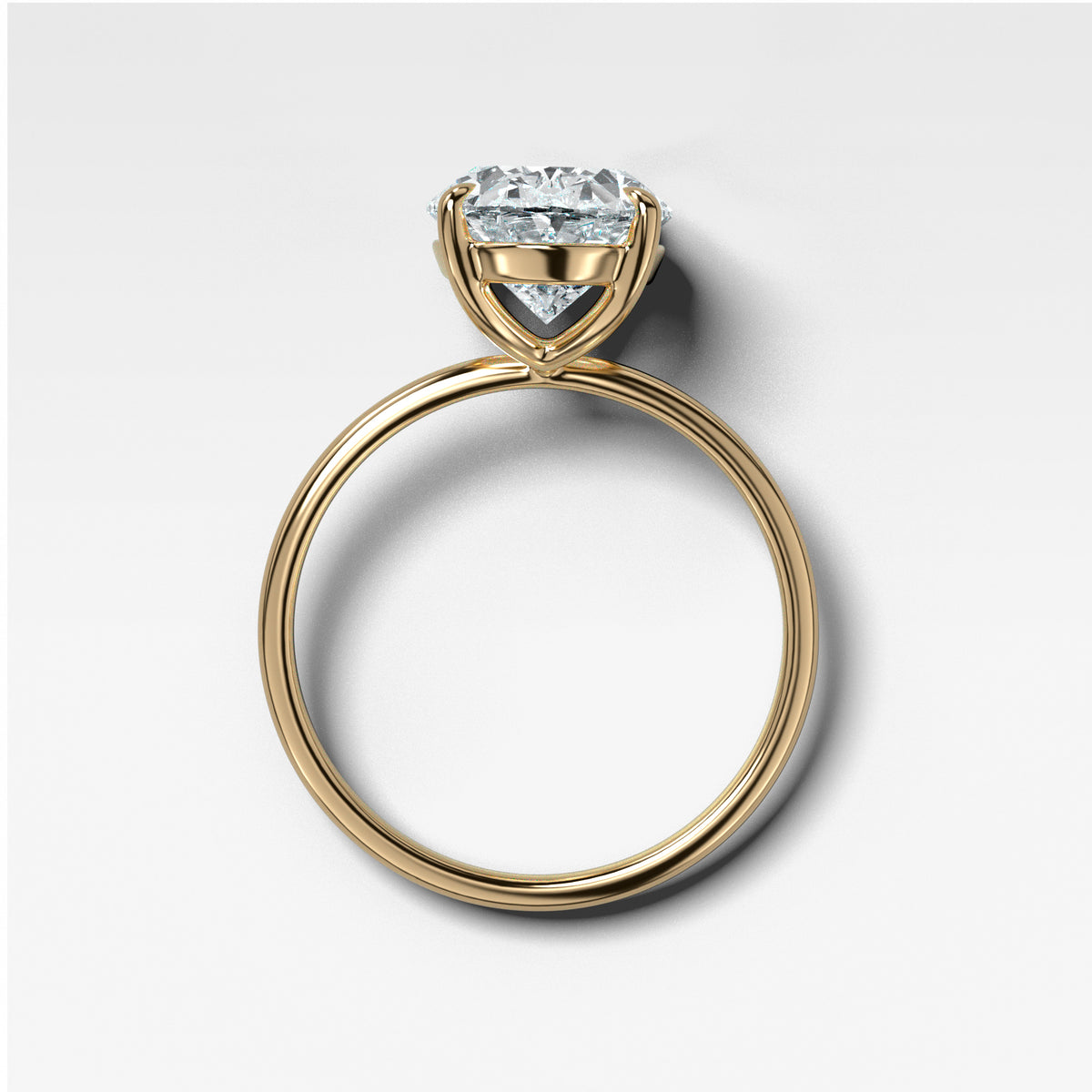Thin + Simple Engagement Ring with 3.03ct Lab Grown Oval Cut Diamond