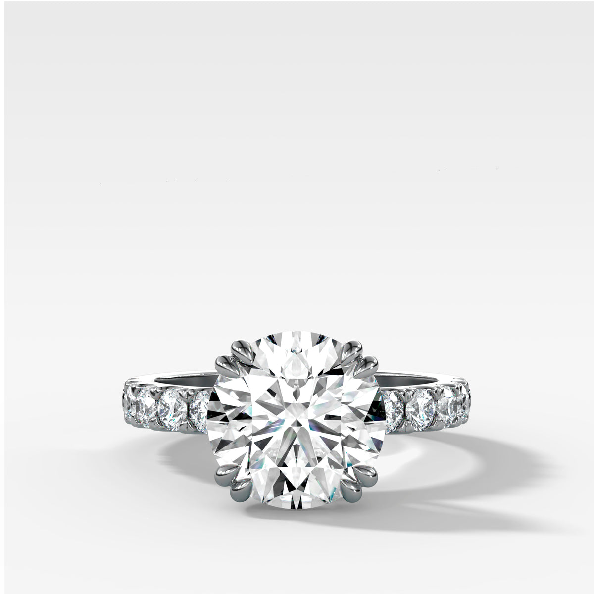 Zenith Engagement Ring With Lab Grown 2.90ct Round Cut Diamond
