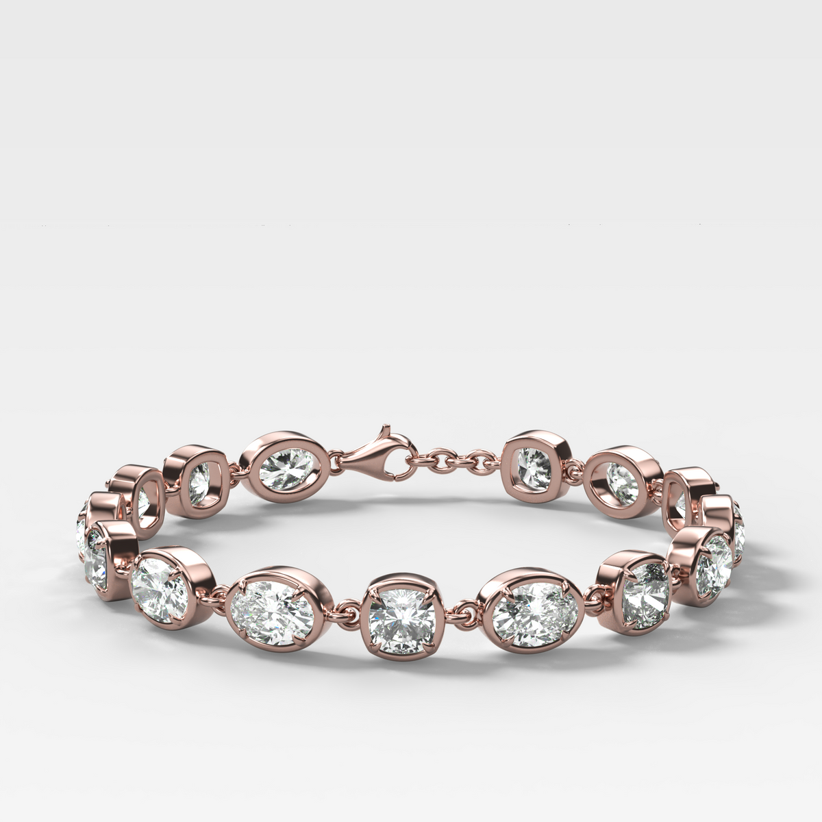 Club Mixed Shape Diamond Bracelet with Cushion and Oval Diamonds (15+ carats)
