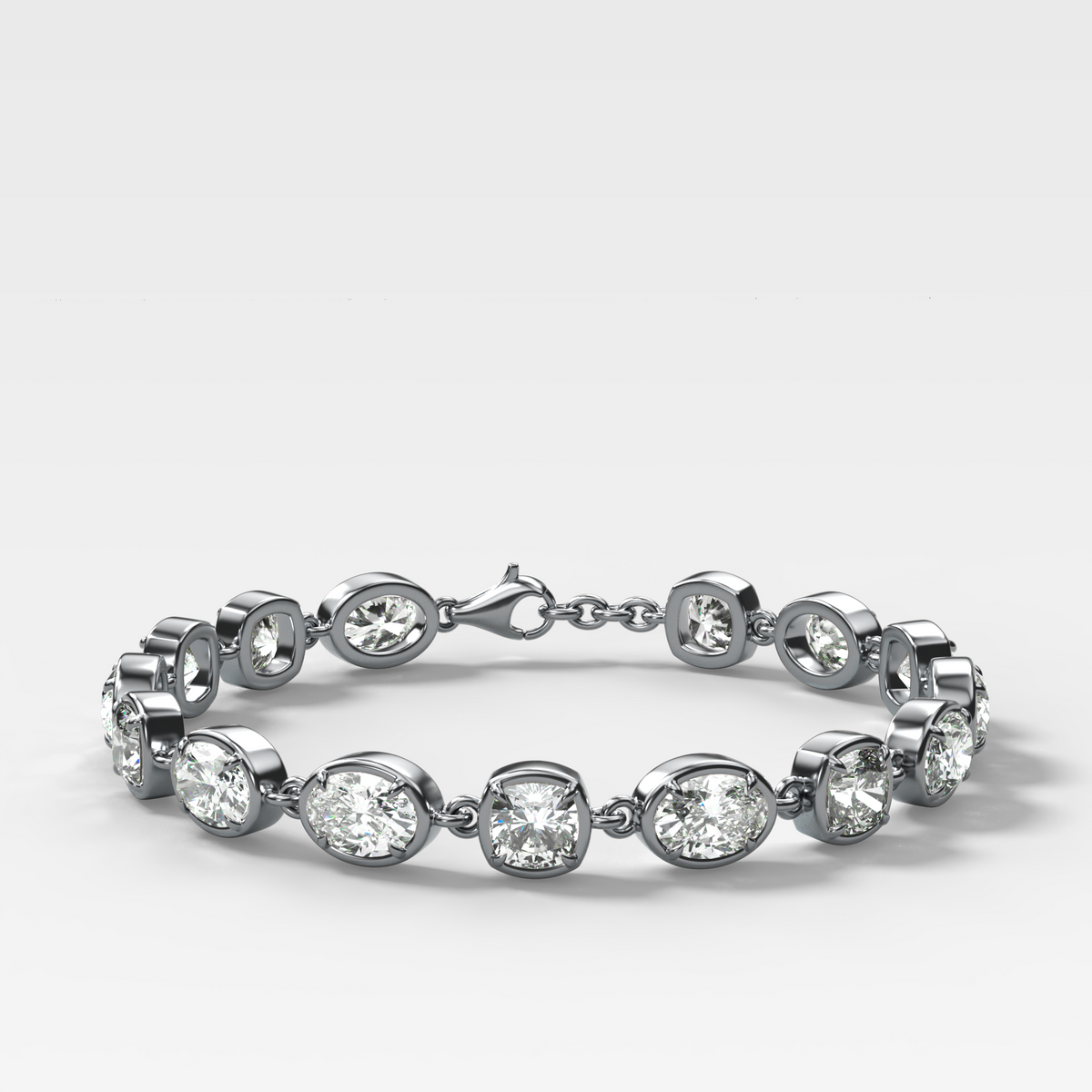 Club Mixed Shape Diamond Bracelet with Cushion and Oval Diamonds (15+ carats)