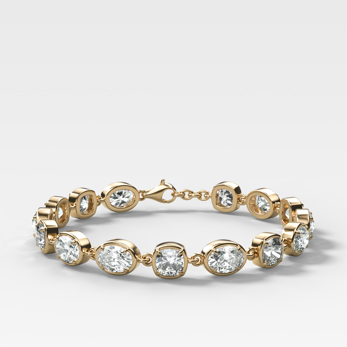 Club Mixed Shape Diamond Bracelet with Cushion and Oval Diamonds (15+ carats)