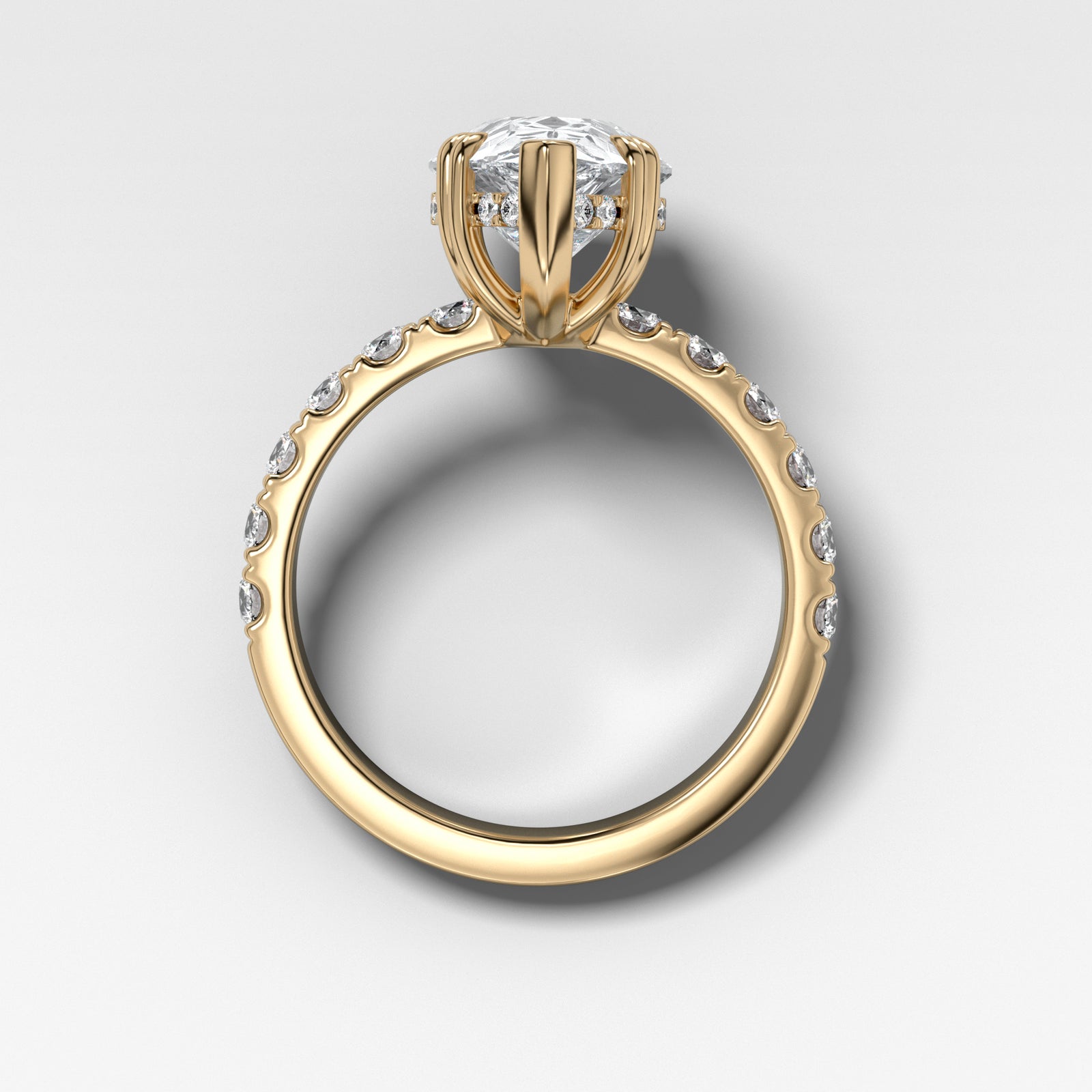 Zenith Ring With Pear Cut by Good Stone in Yellow Gold