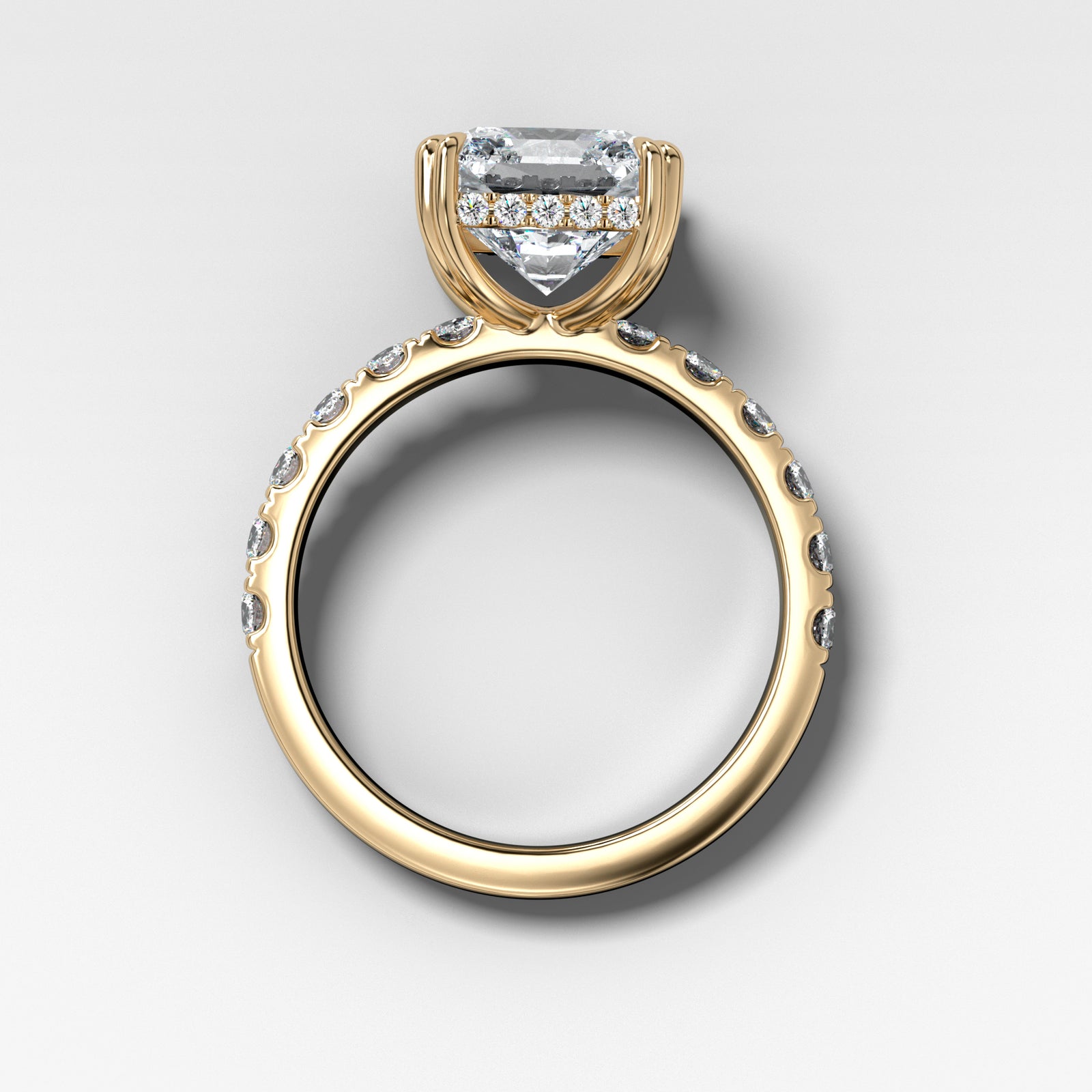 Zenith Ring With Square Radiant Cut in Yellow Gold by Good Stone