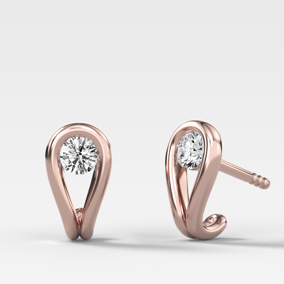 Lasso Huggies with Round Cut Diamonds