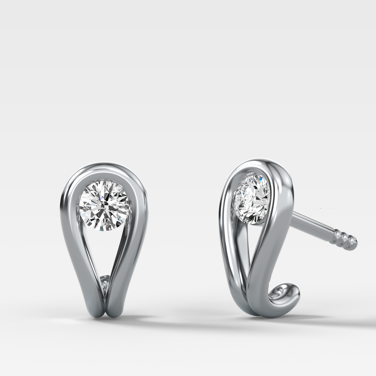 Lasso Huggies with Round Cut Diamonds
