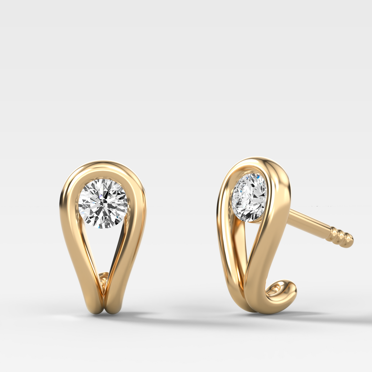 Lasso Huggies with Round Cut Diamonds