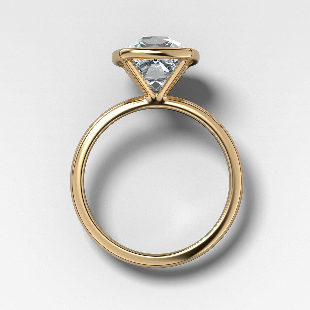 Penumbra Bezel Set Engagement Ring With Old Mine Cut
