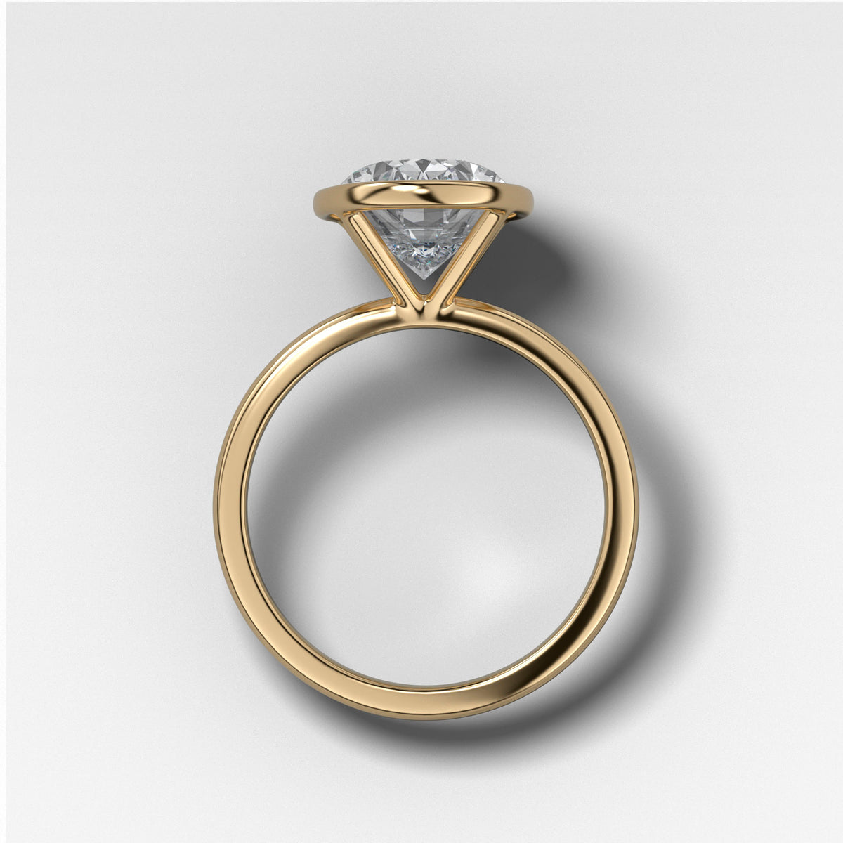 Penumbra Bezel Set Engagement Ring With Oval Cut