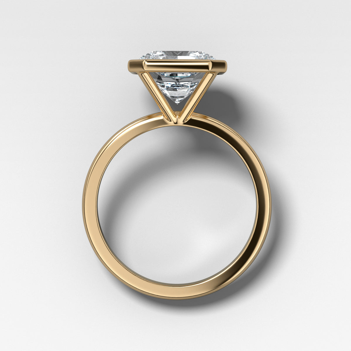 Penumbra Bezel Set Engagement Ring With Radiant Square Cut