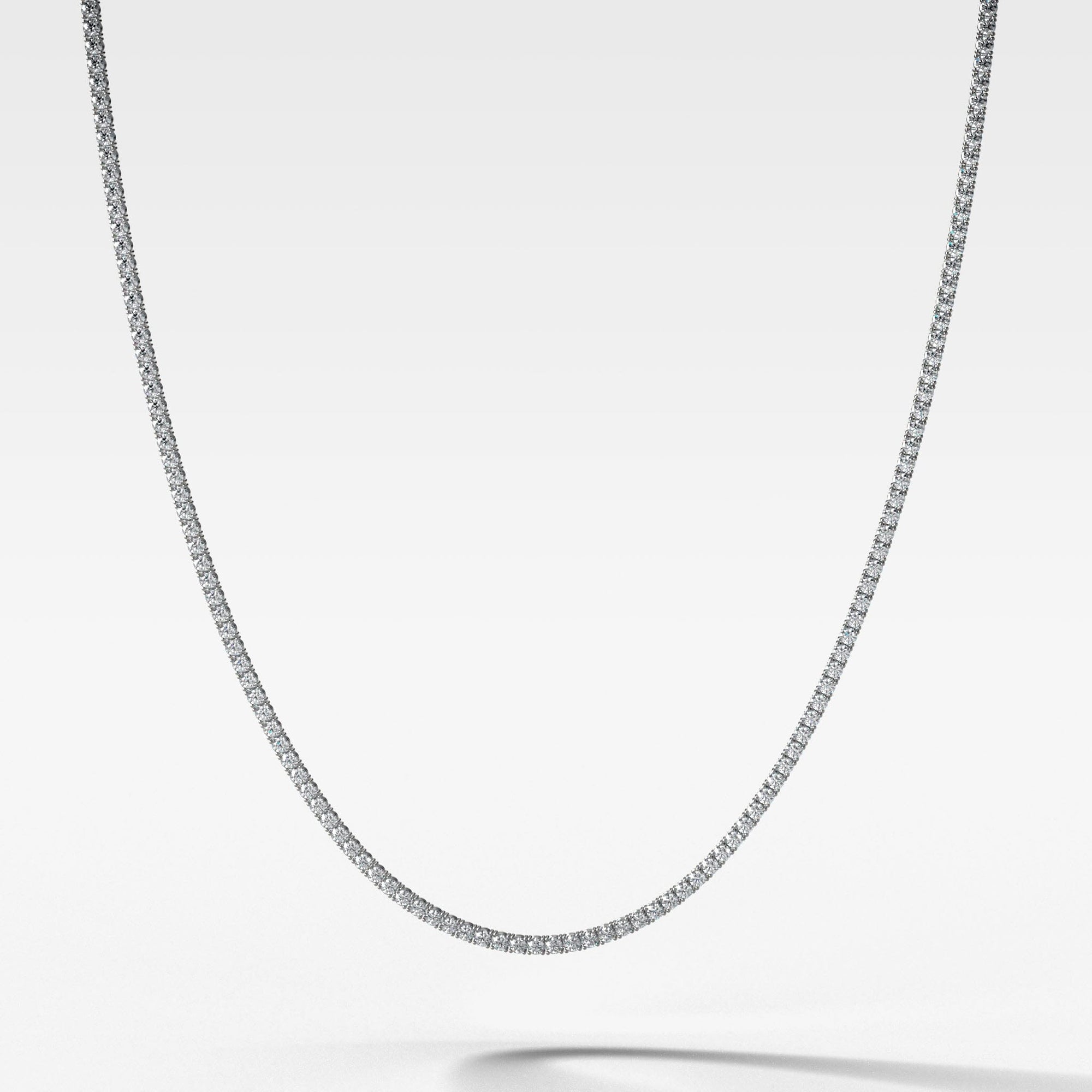 Straight Line Tennis Necklace (2.1mm - 5.00ctw) Necklace Good Stone Inc White Gold 14k Natural