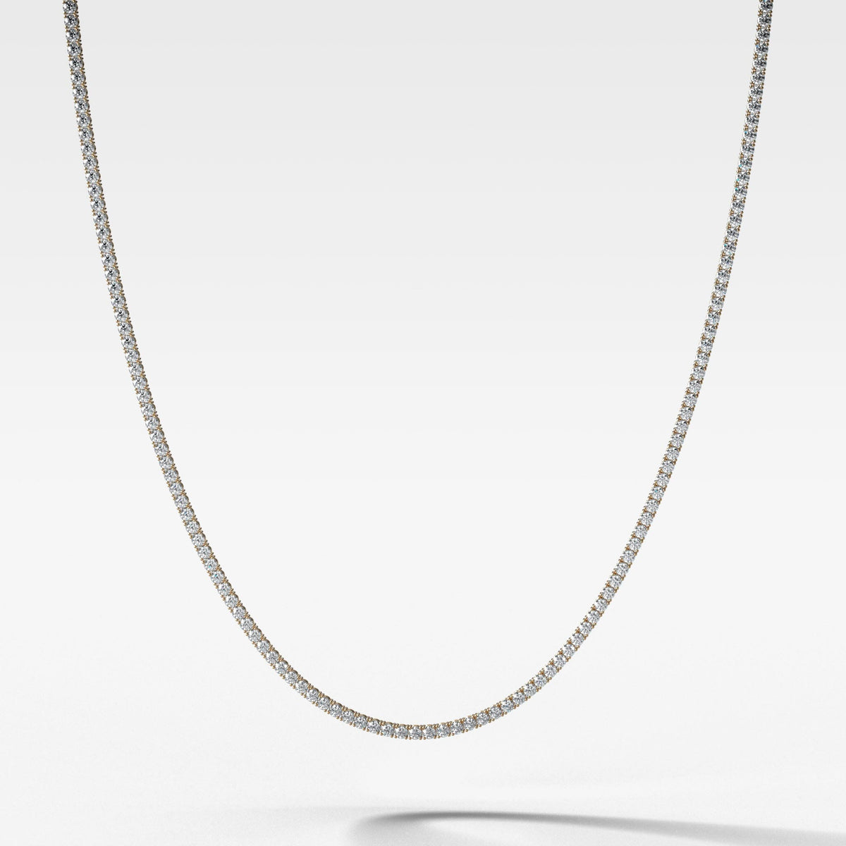 Straight Line Tennis Necklace (2.1mm - 5.00ctw) Necklace Good Stone Inc Yellow Gold 14k Natural