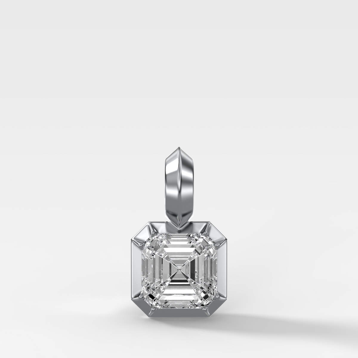 Button Back Asscher Attachable Diamond Pendant