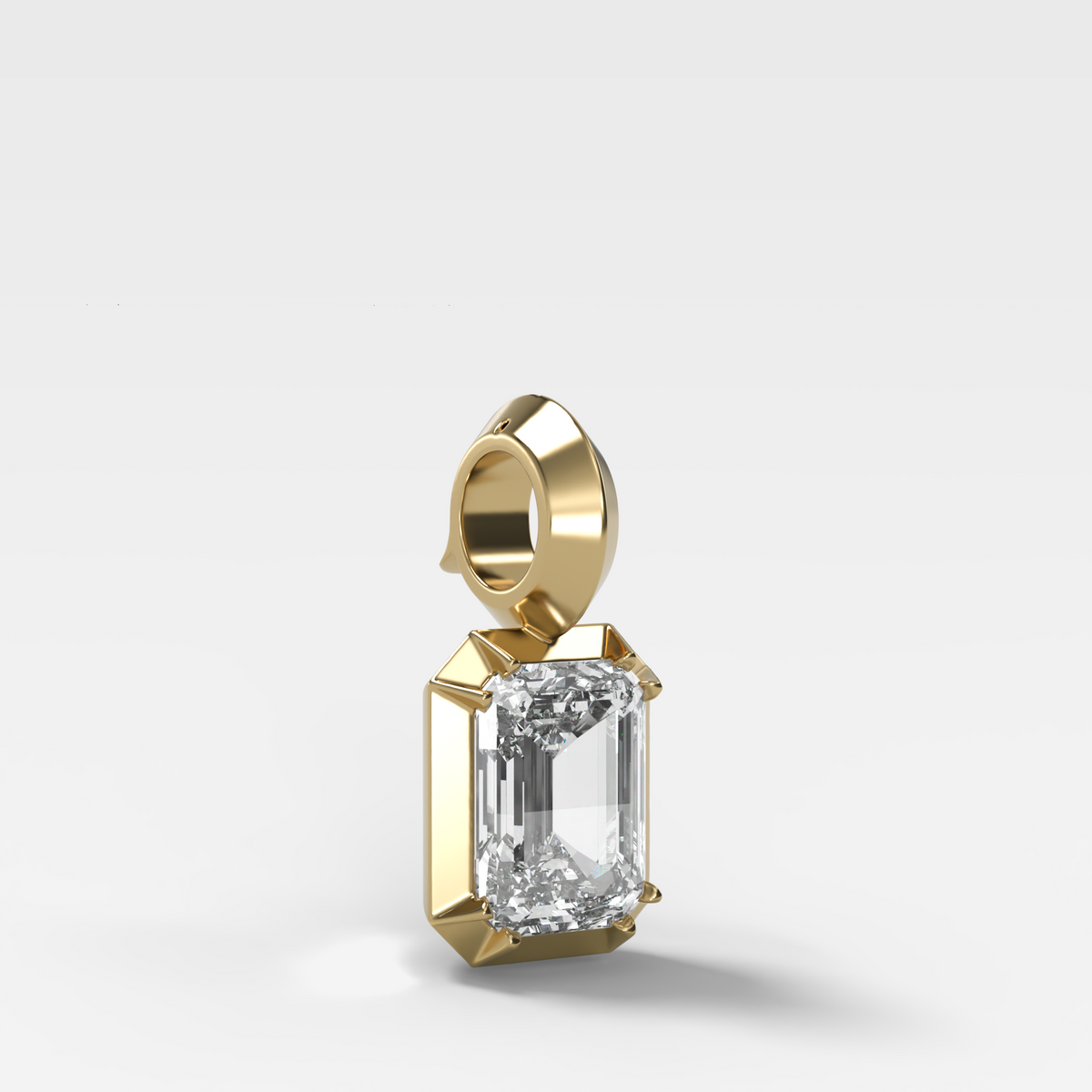 Button Back Emerald Attachable Diamond Pendant