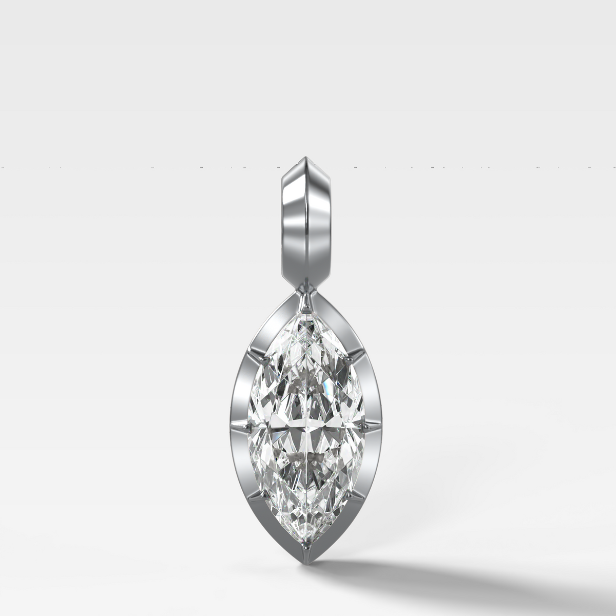 Button Back Marquise Attachable Diamond Pendant