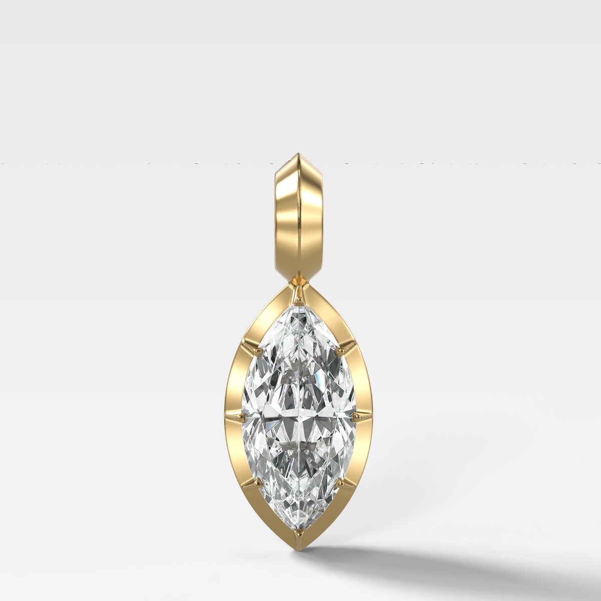 Button Back Marquise Attachable Diamond Pendant