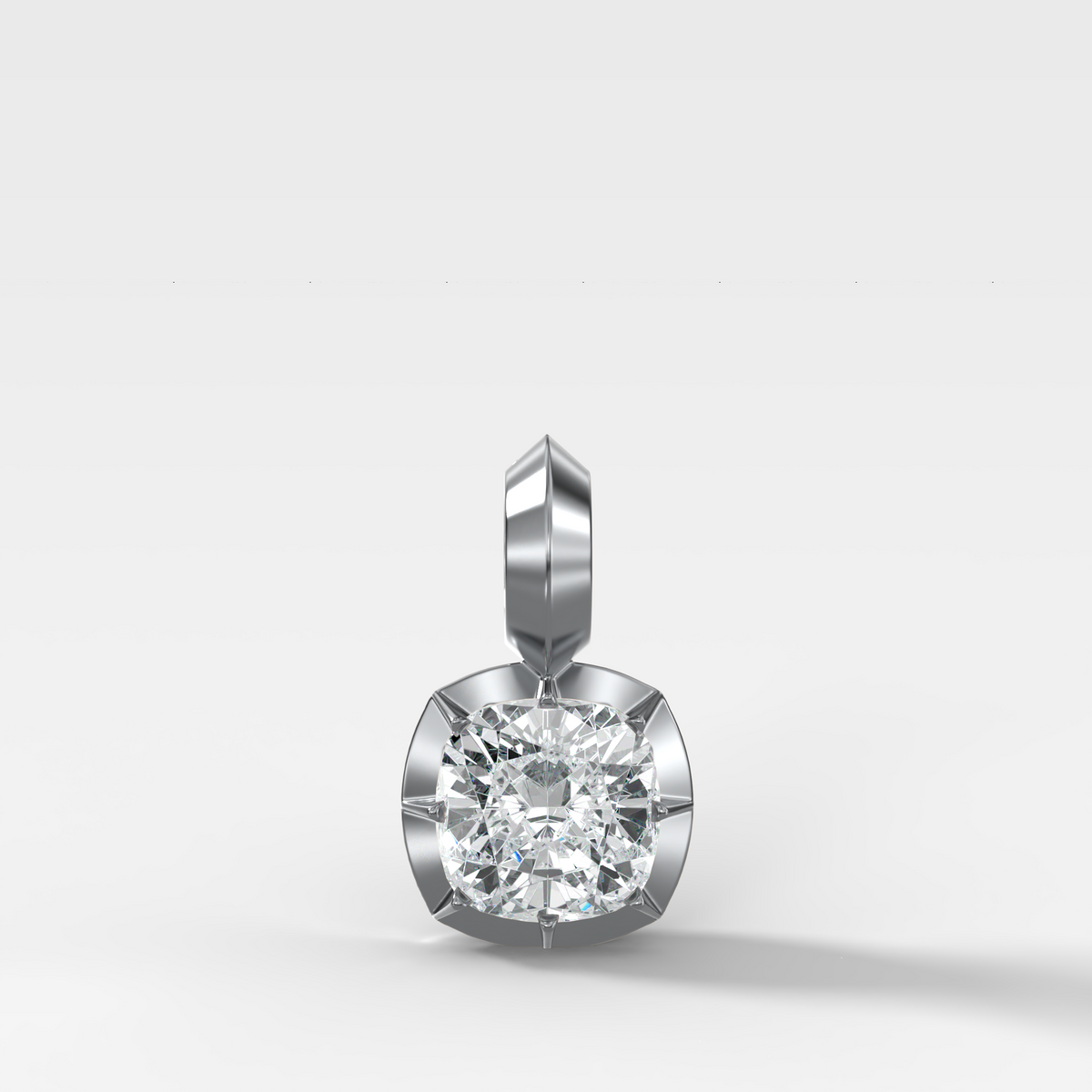 Button Back Cushion Attachable Diamond Pendant