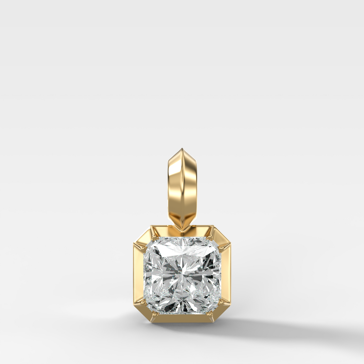 Button Back Radiant Attachable Diamond Pendant