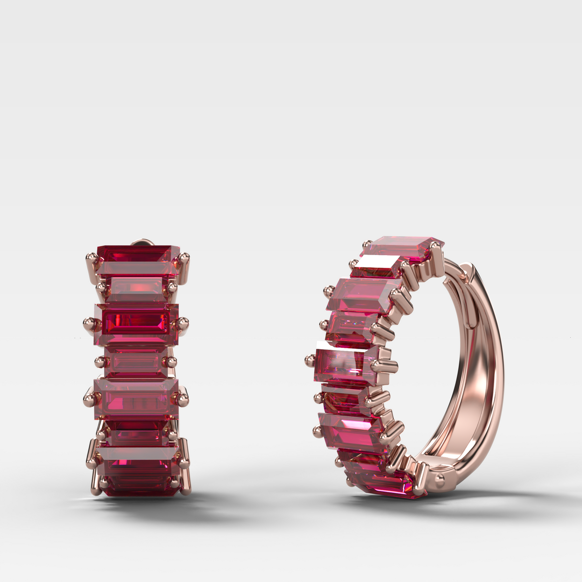 Red Ruby Baguette Halfway Huggies