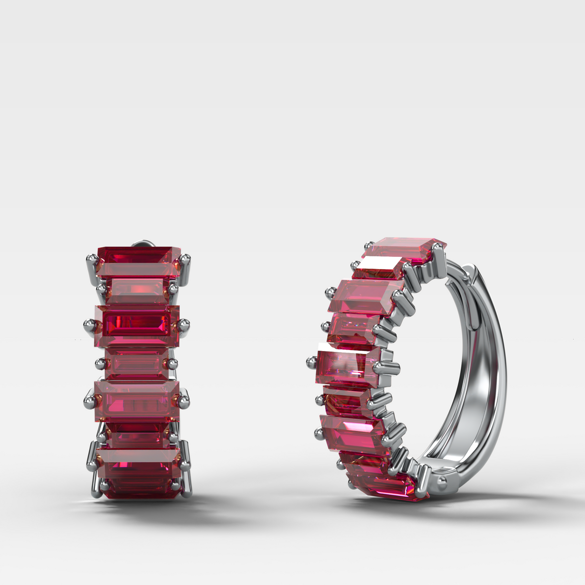 Red Ruby Baguette Halfway Huggies