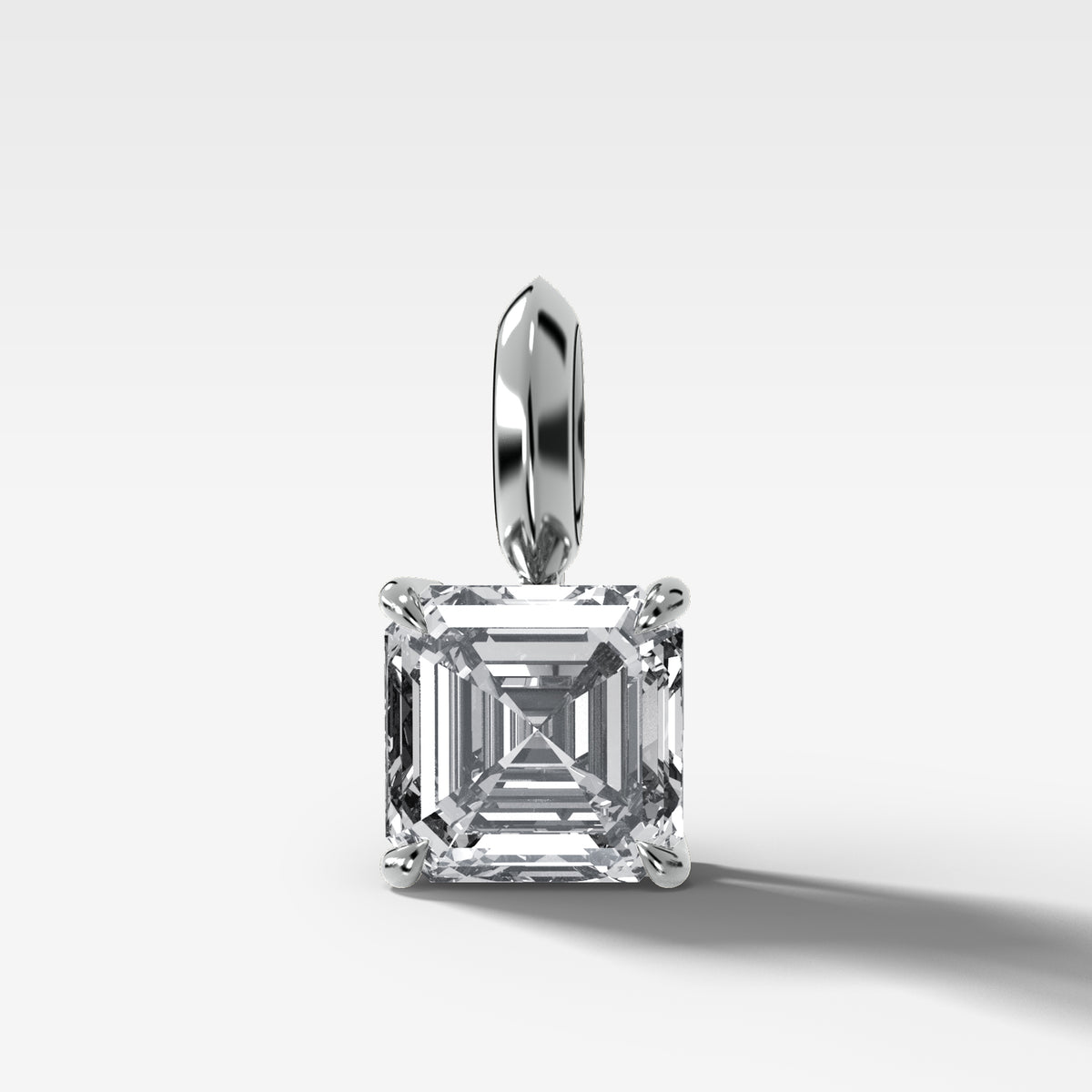 Classic Asscher Attachable Diamond Pendant