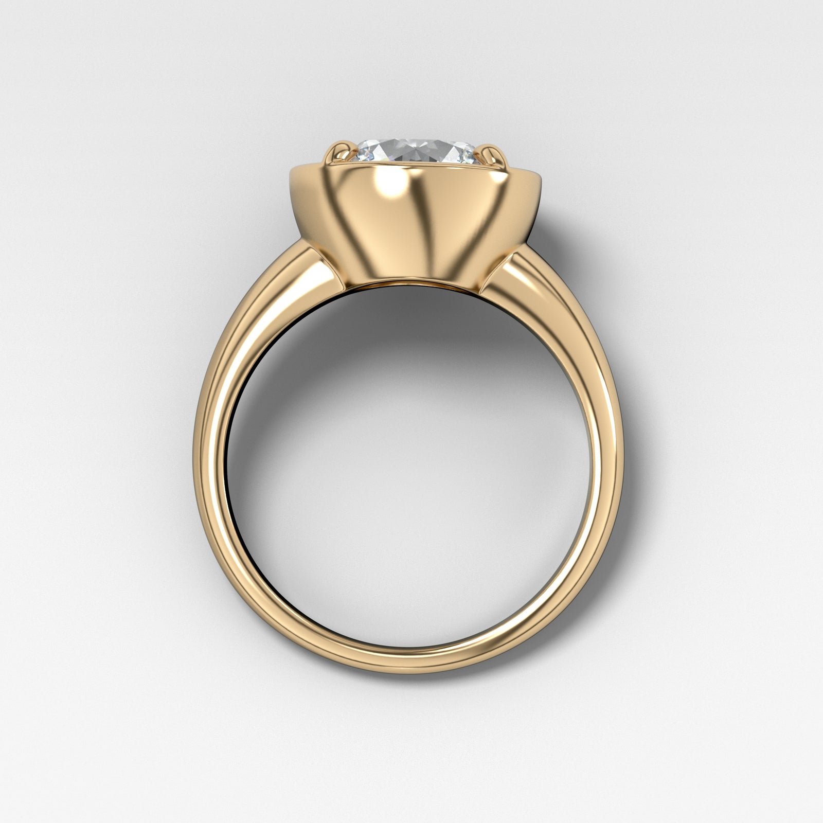 Club Ring Solitaire With a Round Cut Engagement Good Stone Inc 