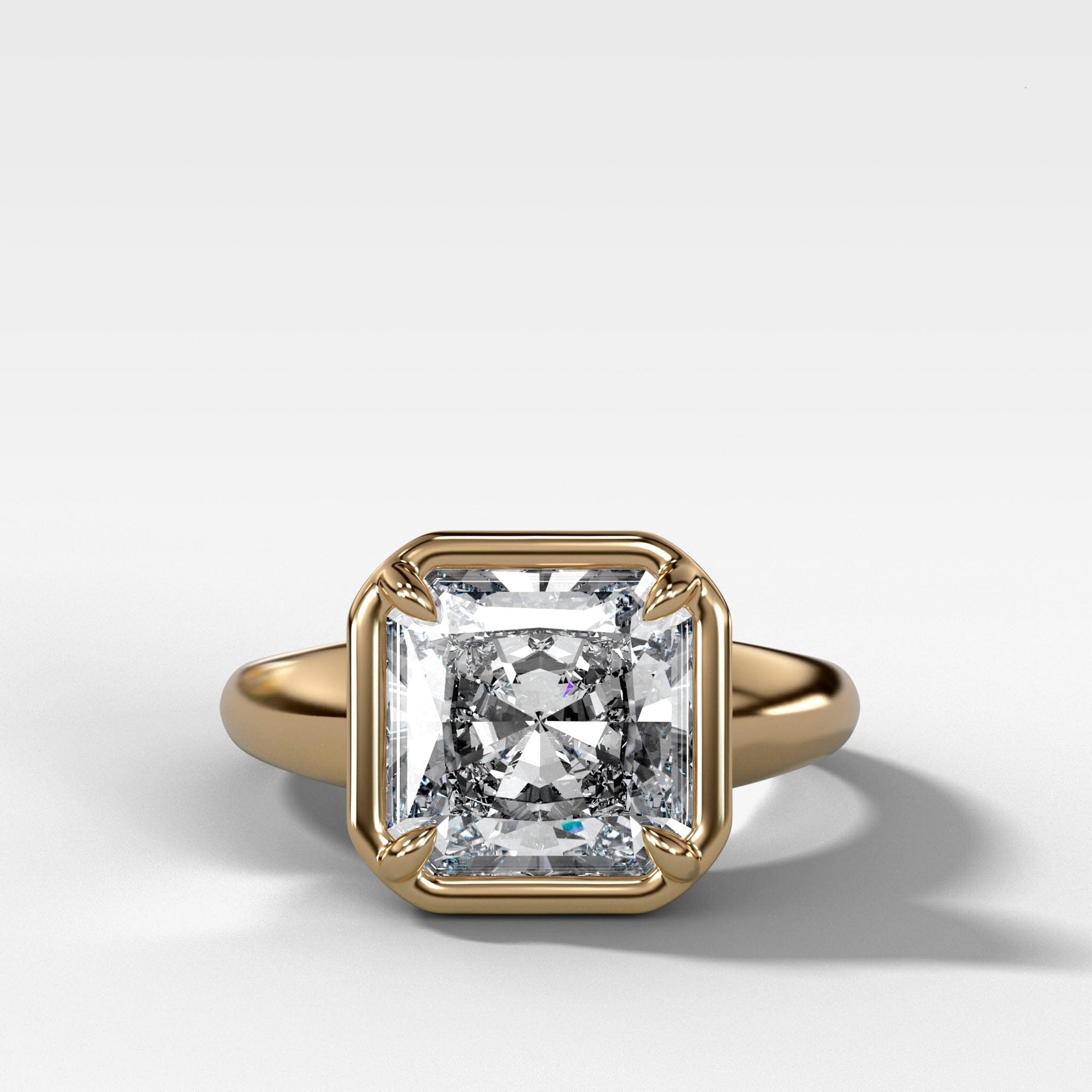 Club Ring Solitaire With a Radiant Cut Engagement Good Stone Inc 