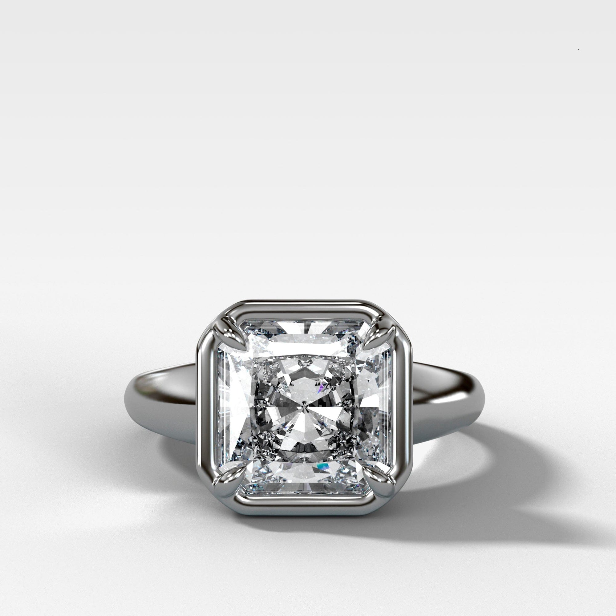 Club Ring Solitaire With a Radiant Cut Engagement Good Stone Inc 