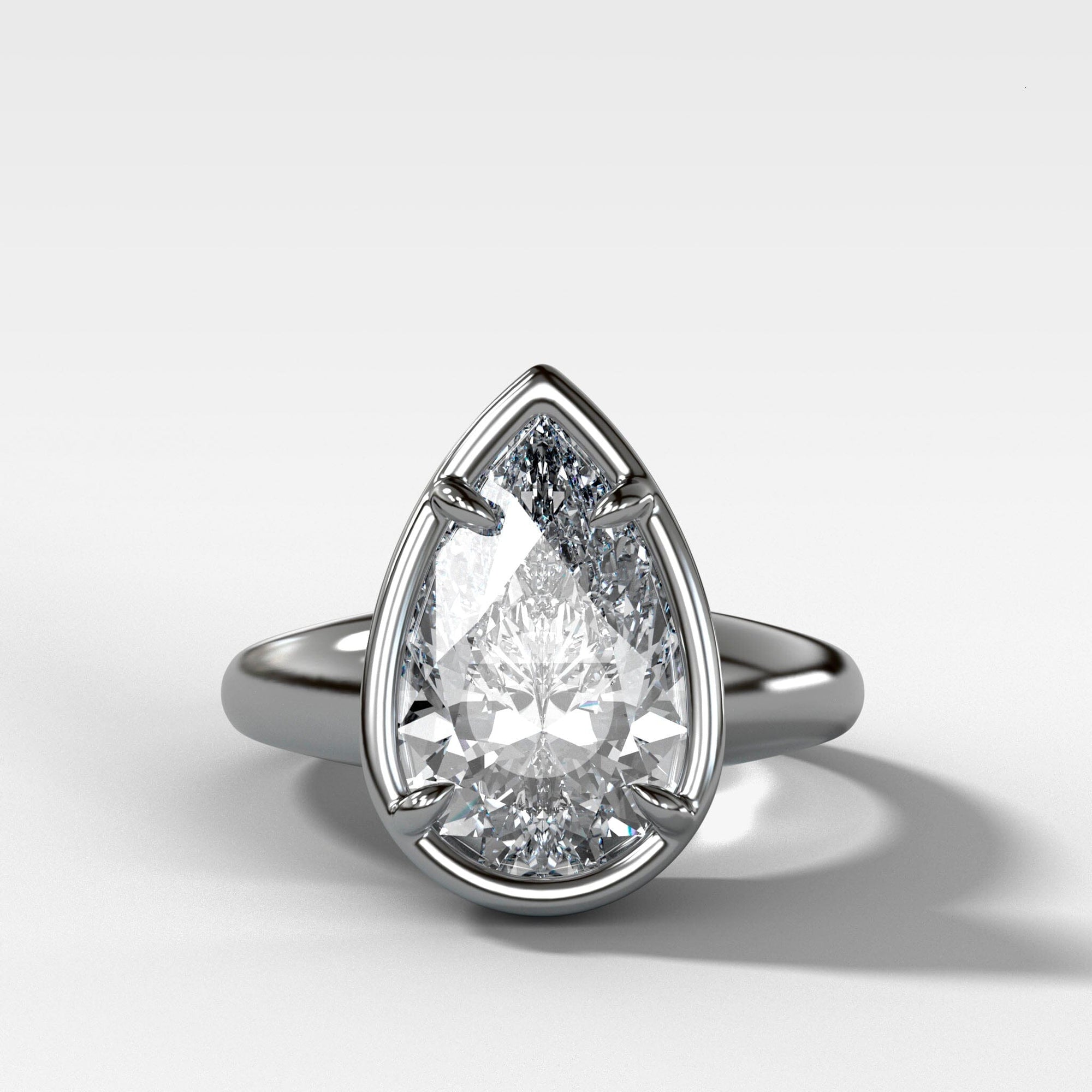 Club Ring Solitaire With a Pear Cut Engagement Good Stone Inc 