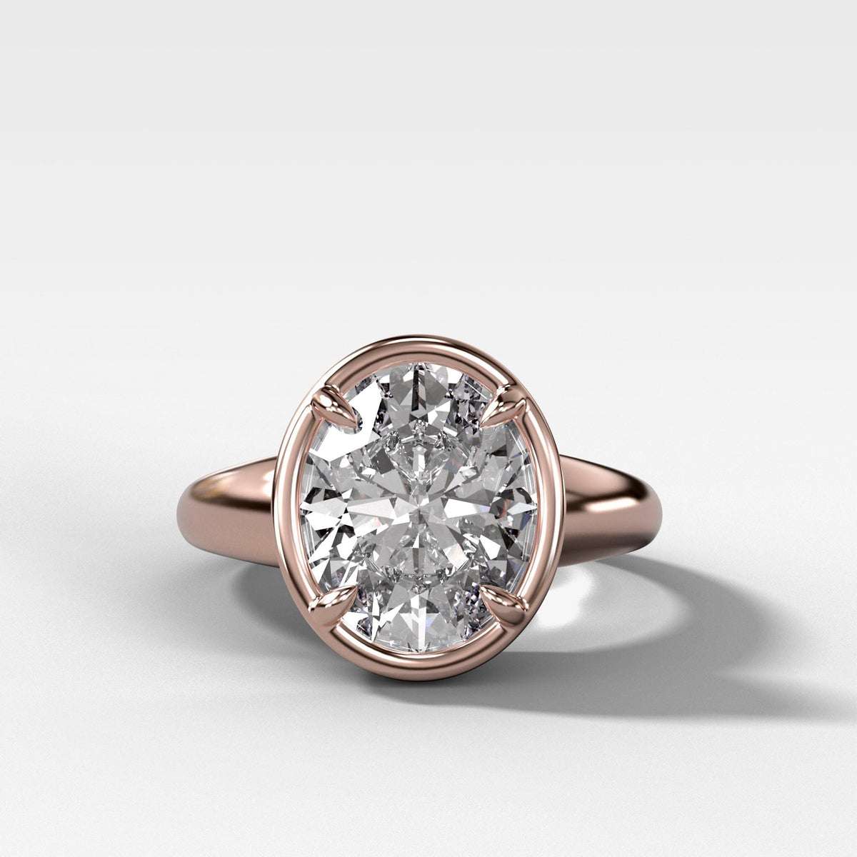 Club Ring Solitaire With an Oval Cut Engagement Good Stone Inc 