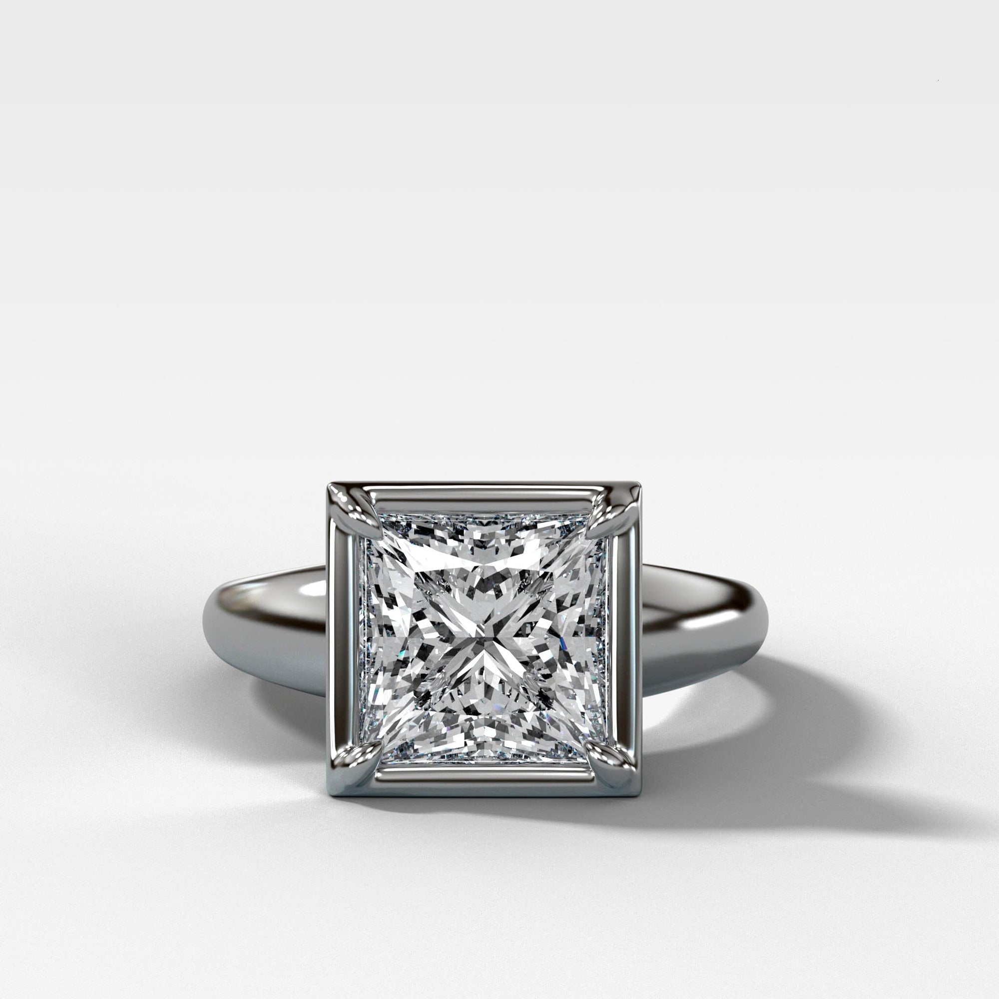 Club Ring Solitaire With a Princess Cut Engagement Good Stone Inc 
