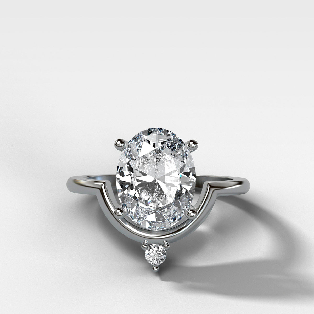 Taurus Engagement Ring with an Oval cut Engagement Good Stone Inc White Gold 14k 