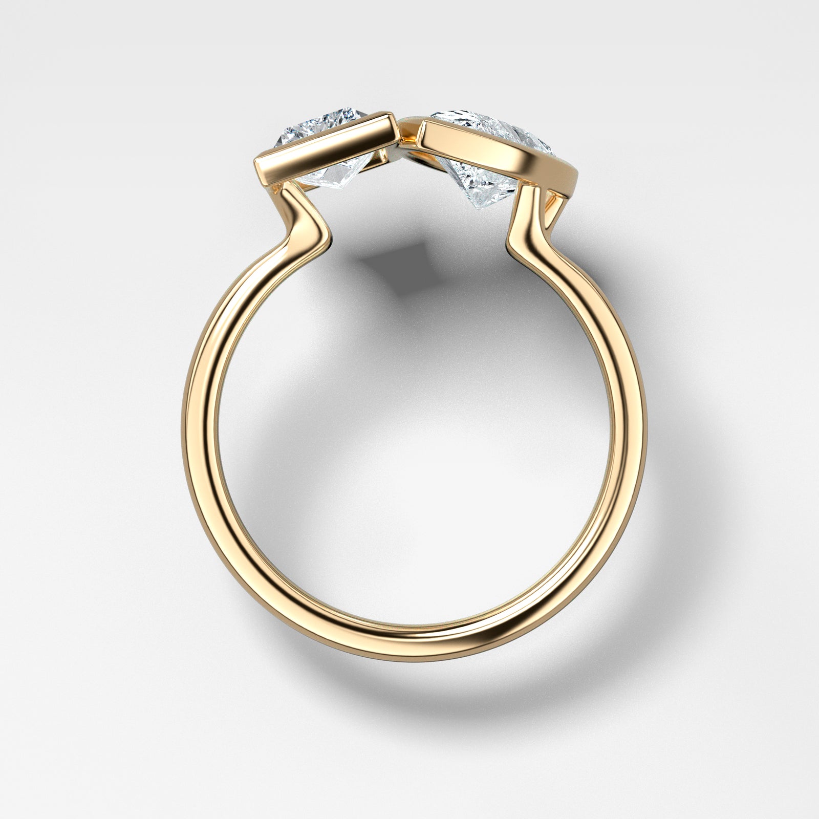 Toi et Moi Bezel Engagement ring Engagement Good Stone Inc 