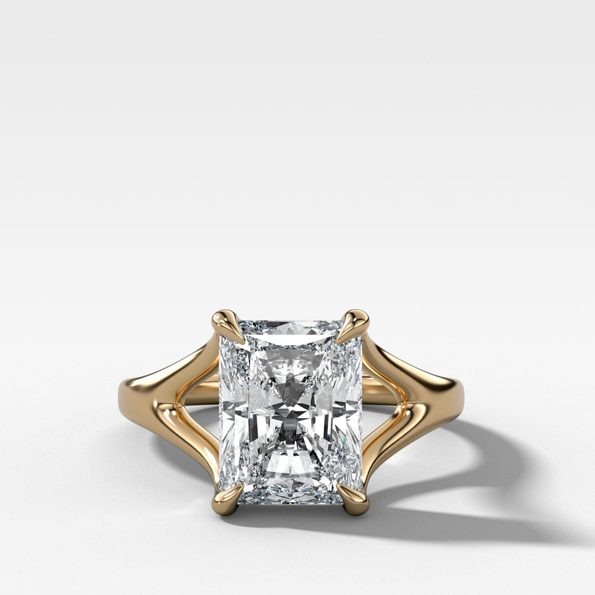 Split Shank Solitaire Engagement Ring with With Elongated