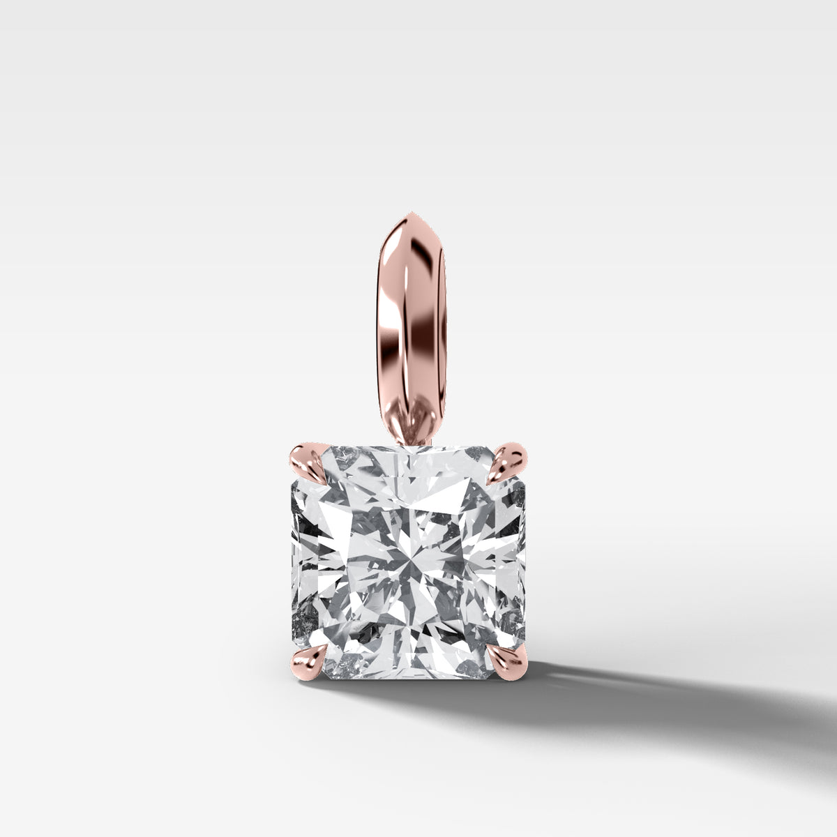Classic Square Radiant Attachable Diamond Pendant