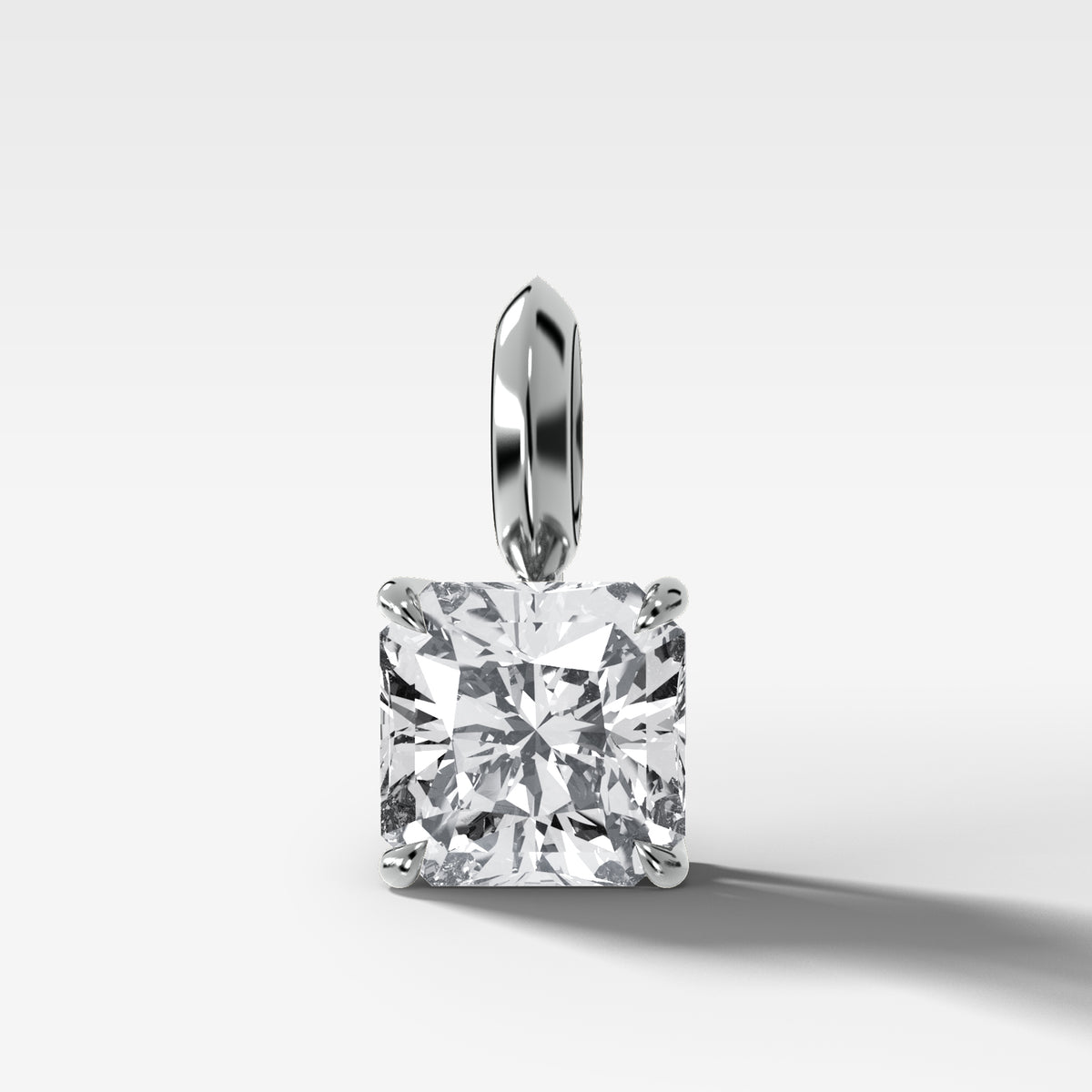 Classic Square Radiant Attachable Diamond Pendant