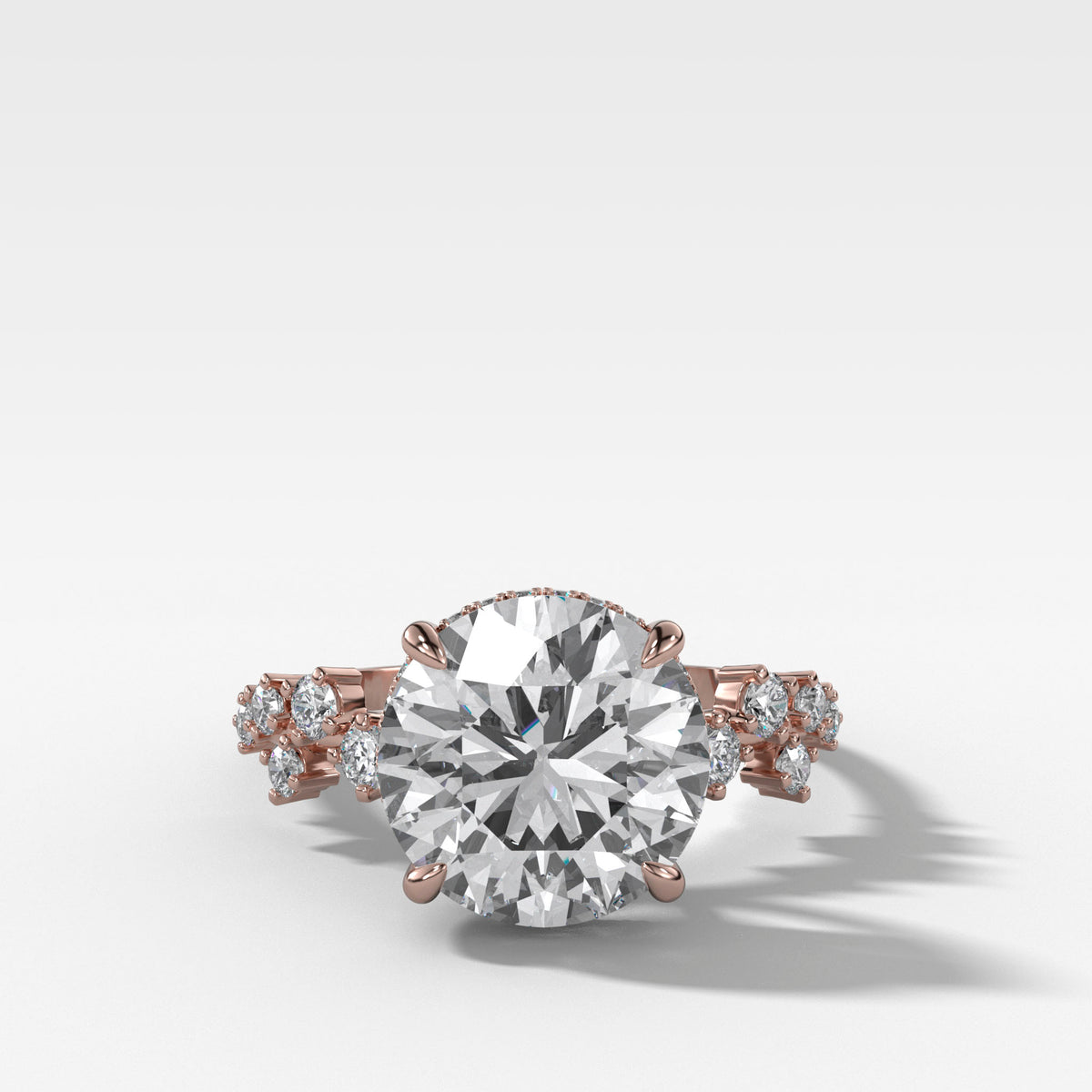 Starfire Engagement Ring with Round Cut Diamond