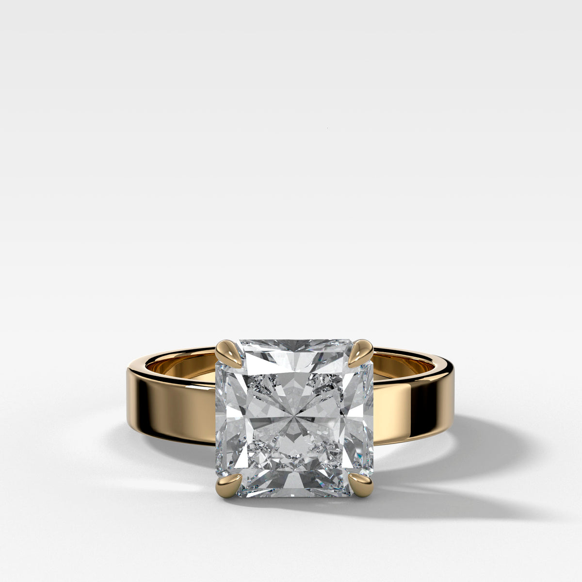Finest Solitaire Engagement Ring With Radiant Square Cut Diamond