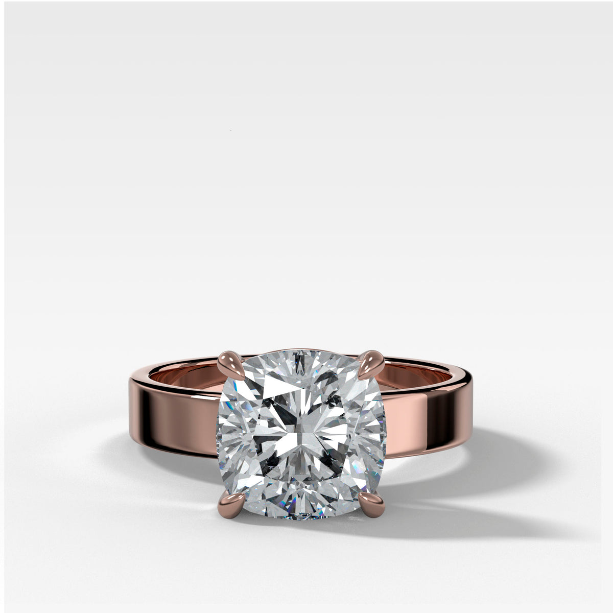 Finest Solitaire Engagement Ring With Cushion Cut Diamond