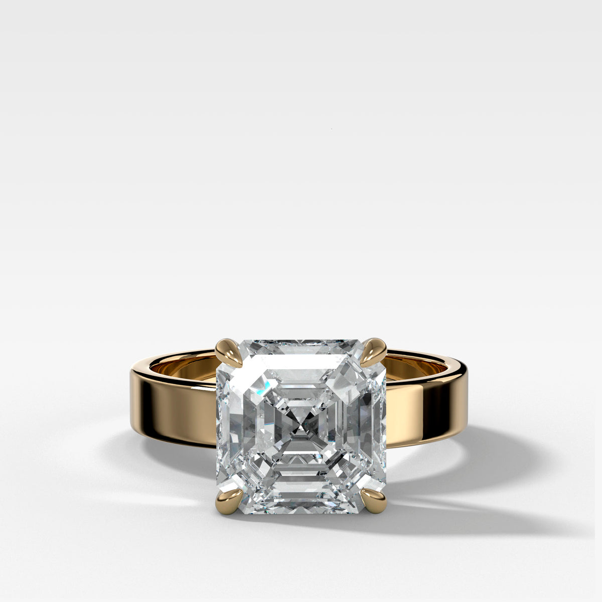 Finest Solitaire Engagement Ring With Asscher Cut Diamond