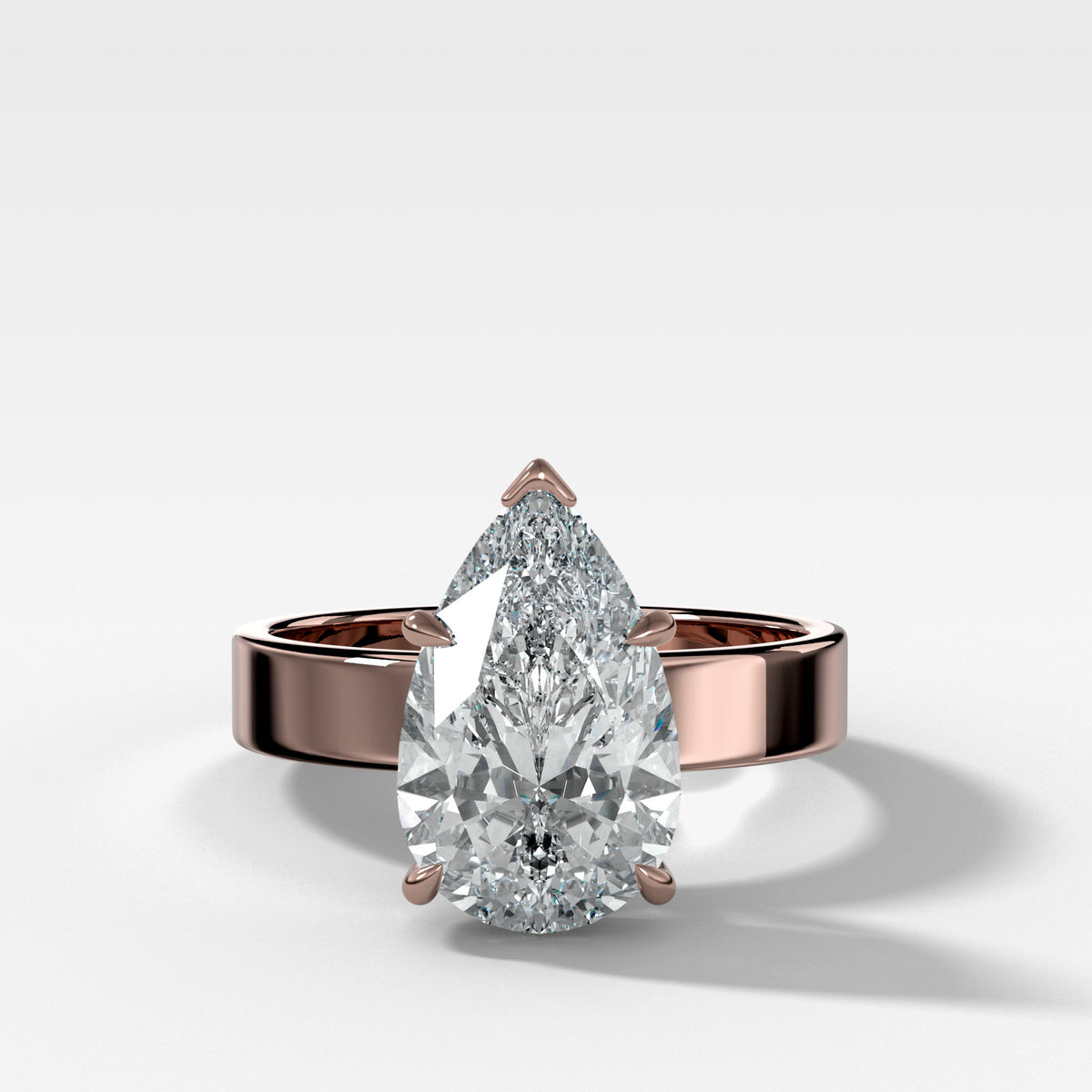Finest Solitaire Engagement Ring With Pear Cut Diamond