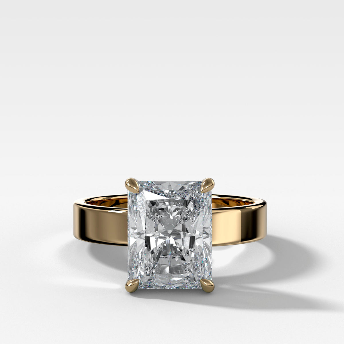Finest Solitaire Engagement Ring With Elongated Radiant Cut Diamond