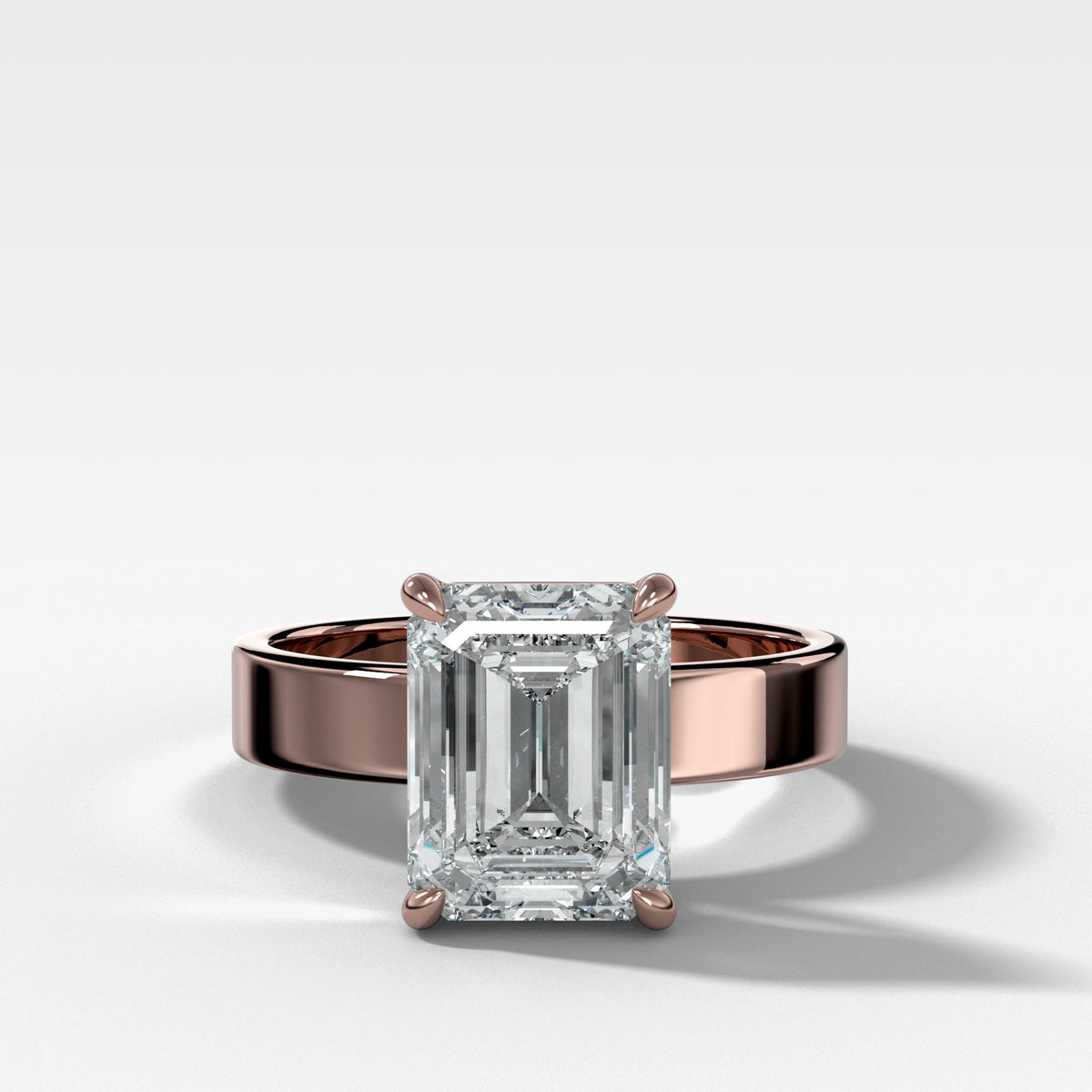 Finest Solitaire Engagement Ring With Emerald Cut Diamond
